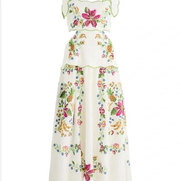 Farm Rio Floral Embroidered Maxi Dress - Picture 1 of 2